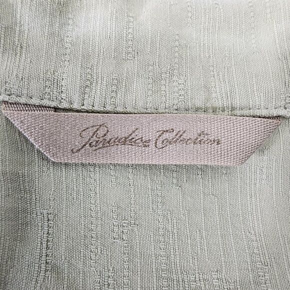 Paradise Collection Shirt Mens XXL Green Floral 100% Silk Button Hawaiian Beach - Picture 8 of 11